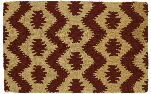 Wool carpet 90x150 orange patterned handcraft handtuft modern