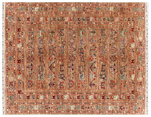 Afghan Ziegler Khorjin Ariana Rug 170x240 Hand Knotted Brown Striped Orient