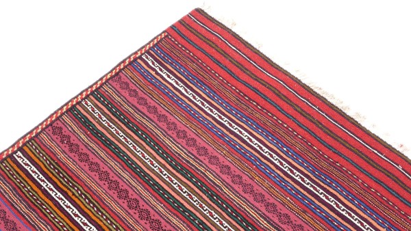 Afghan Kelim Soumakh Ghalmuri Teppich 100x130 Handgewebt Rosa Geometrisch Handarbeit