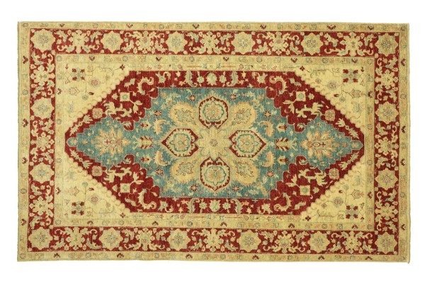 Afghan Chobi Ziegler carpet 180x260 hand-knotted beige mirror pattern Orient short pile