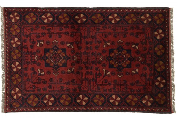 Afghan Khal Mohammadi Rug 100x100 Hand Knotted Brown Geometric Pattern Orient