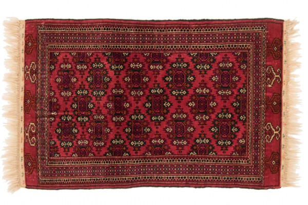 Caucasus Bukhara carpet 80x120 hand-knotted red oriental Orient short pile