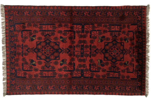 Afghan Khal Mohammadi Rug 80x120 Hand Knotted Red Geometric Pattern Orient