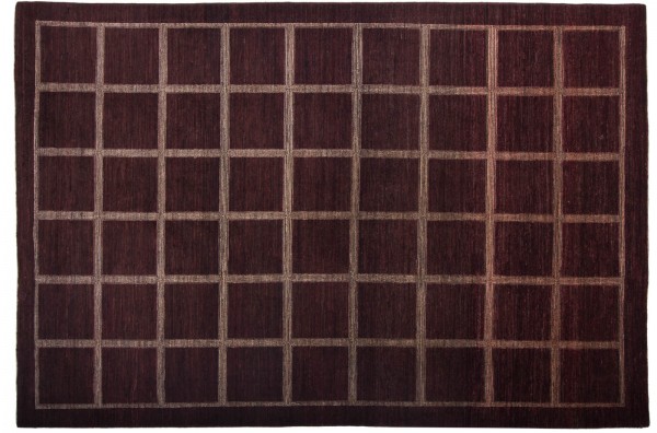Afghan Modern Chobi Ziegler Rug 200x300 Hand Knotted Brown Geometric Pattern