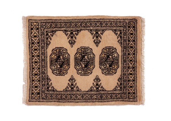 Pakistan Bukhara Rug 60x50 Hand Knotted Square Beige Geometric Orient
