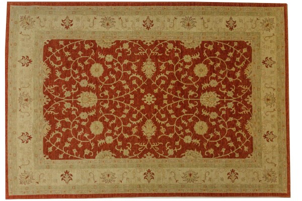 Afghan Chobi Ziegler Rug 200x300 Hand-Knotted Red Oriental Orient Short Pile