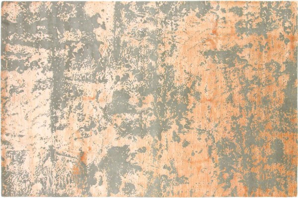 Modern designer carpet 200x300 hand-knotted orange abstract oriental UNIKAT
