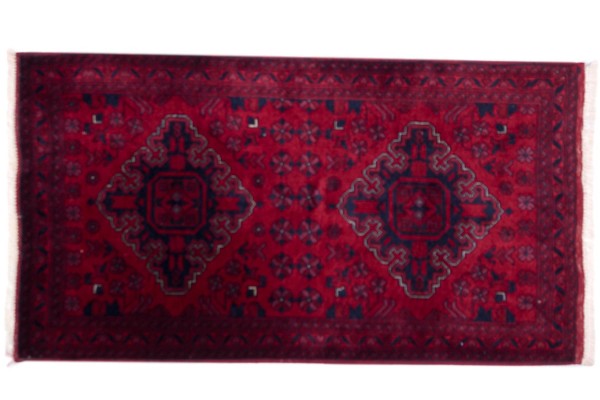 Afghan Belgique Khal Mohammadi 50x100 Handgeknüpft Teppich Braun Geometrisch