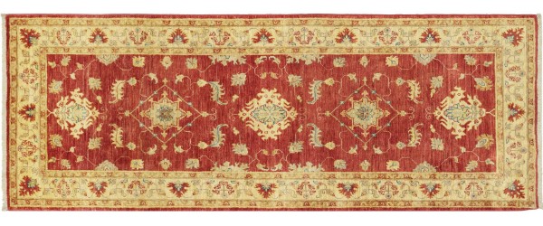 Afghan fine Ferahan Ziegler carpet 90x180 hand-knotted runner brown-red floral Orient