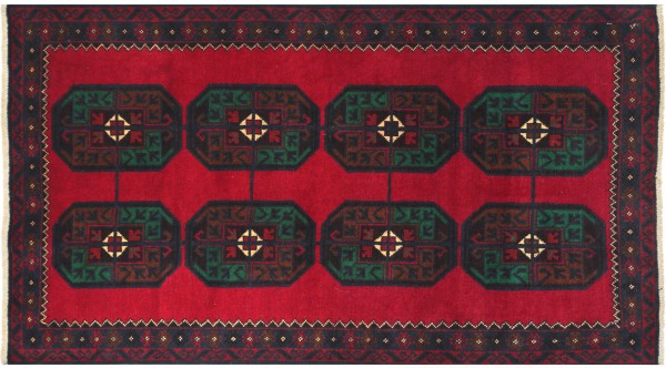 Afghan Jay e Namaz Belutsch Teppich 90x150 Handgeknüpft Rot Geometrisch Orient
