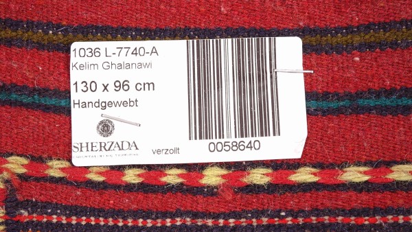 Afghan Kelim Soumakh Ghalmuri Teppich 100x130 Handgewebt Rosa Geometrisch Handarbeit