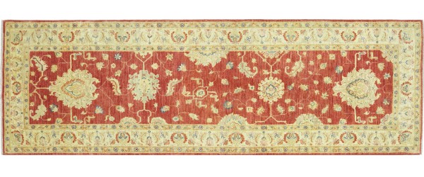 Afghan Feiner Ferahan Ziegler Teppich 80x240 Handgeknüpft Läufer Braunrot Floral Orient