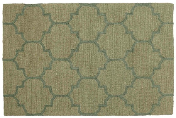 Wool Rug Moroccan Pattern 120x180 Gray Ornaments Hand Tufted Modern