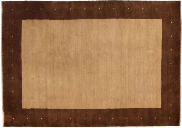 Gabbeh wool carpet 140x200 handwoven brown border handmade room