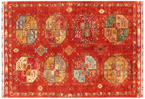 Afghan Ziegler Khorjin Ariana Rug 130x200 Hand Knotted Gray Striped Orient
