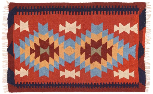 Persian carpet Kilim Ardebil 90x130 hand-woven brown geometric handmade room
