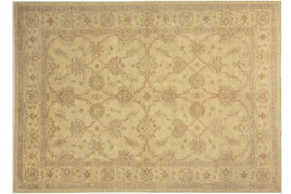Afghan Chobi Ziegler 170x240 Handgeknüpft Teppich Beige Orientalisch Kurzflor