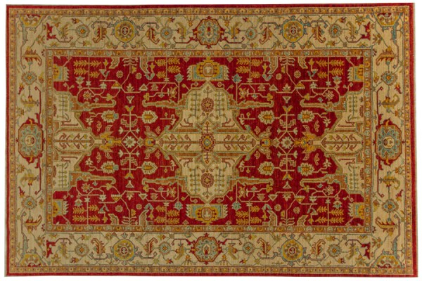 Afghan Chobi Ziegler 200x300 Handgeknüpft Teppich Rot Orientalisch Kurzflor