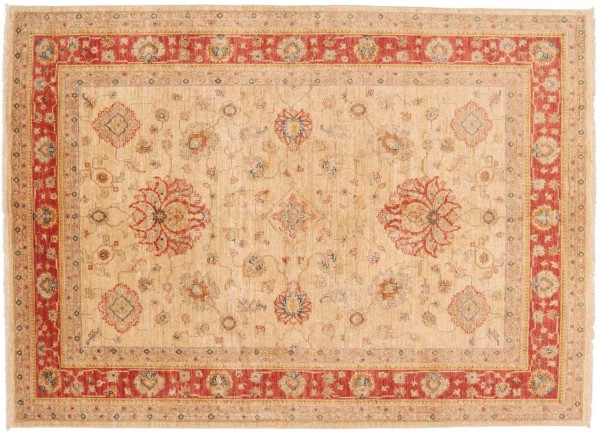 Feiner Ferahan Ziegler Teppich 170x240 Handgeknüpft Beige Geometrisch Orientalisch