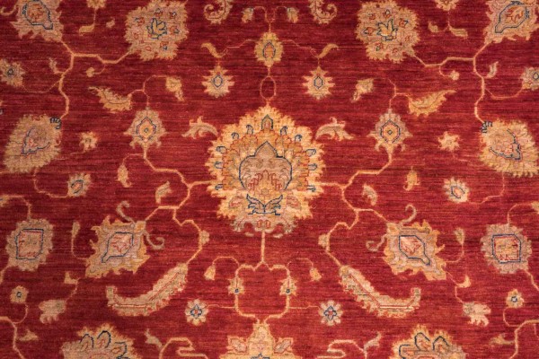 Afghan Chobi Ziegler Fein 200x250 Handgeknüpft Teppich Beige Blumenmuster