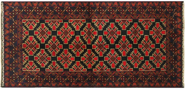 Afghan Baluch Baluch Rug 90x160 Hand Knotted Black Patterned Orient