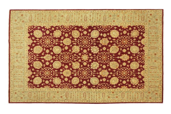 Afghan Chobi Ziegler Rug 200x300 Hand-Knotted Red Floral Orient Short Pile Living Room