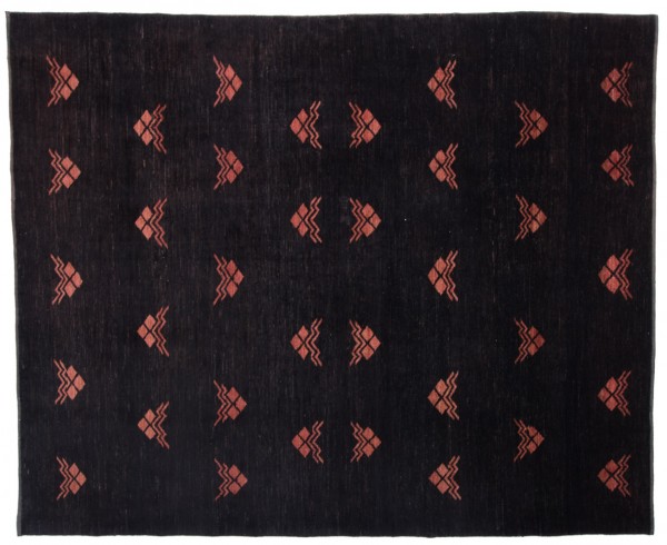 Afghan Chobi Ziegler 200x250 Handgeknüpft Teppich Schwarz Geometrisch Muster