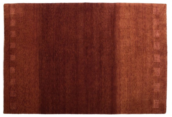 Loribaft Silk Touch 140x200 Handgeknüpft Teppich Braun Orientalisch Kurzflor