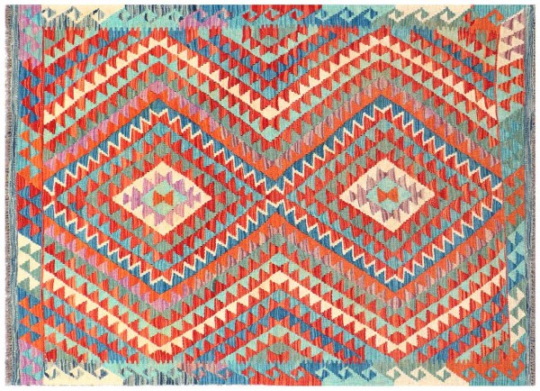 Afghan Maimana Kilim Rug 120x180 Handwoven Colorful Geometric Handwork Woven