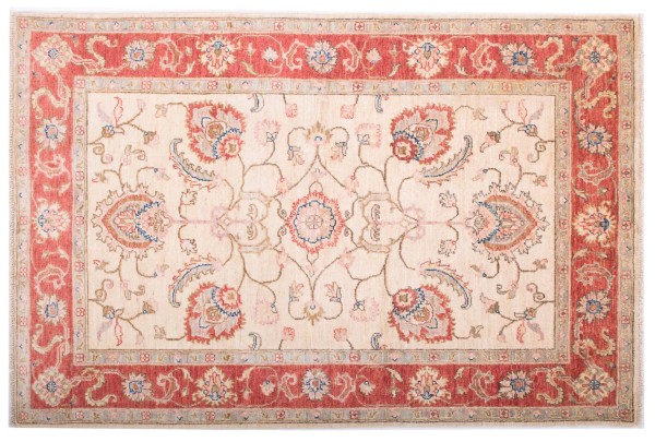 Afghan fine Ferahan Ziegler carpet 100x150 hand-knotted beige floral pattern Orient