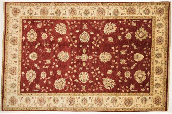 Afghan Chobi Ziegler Rug 200x300 Hand-Knotted Red Oriental Orient Short Pile