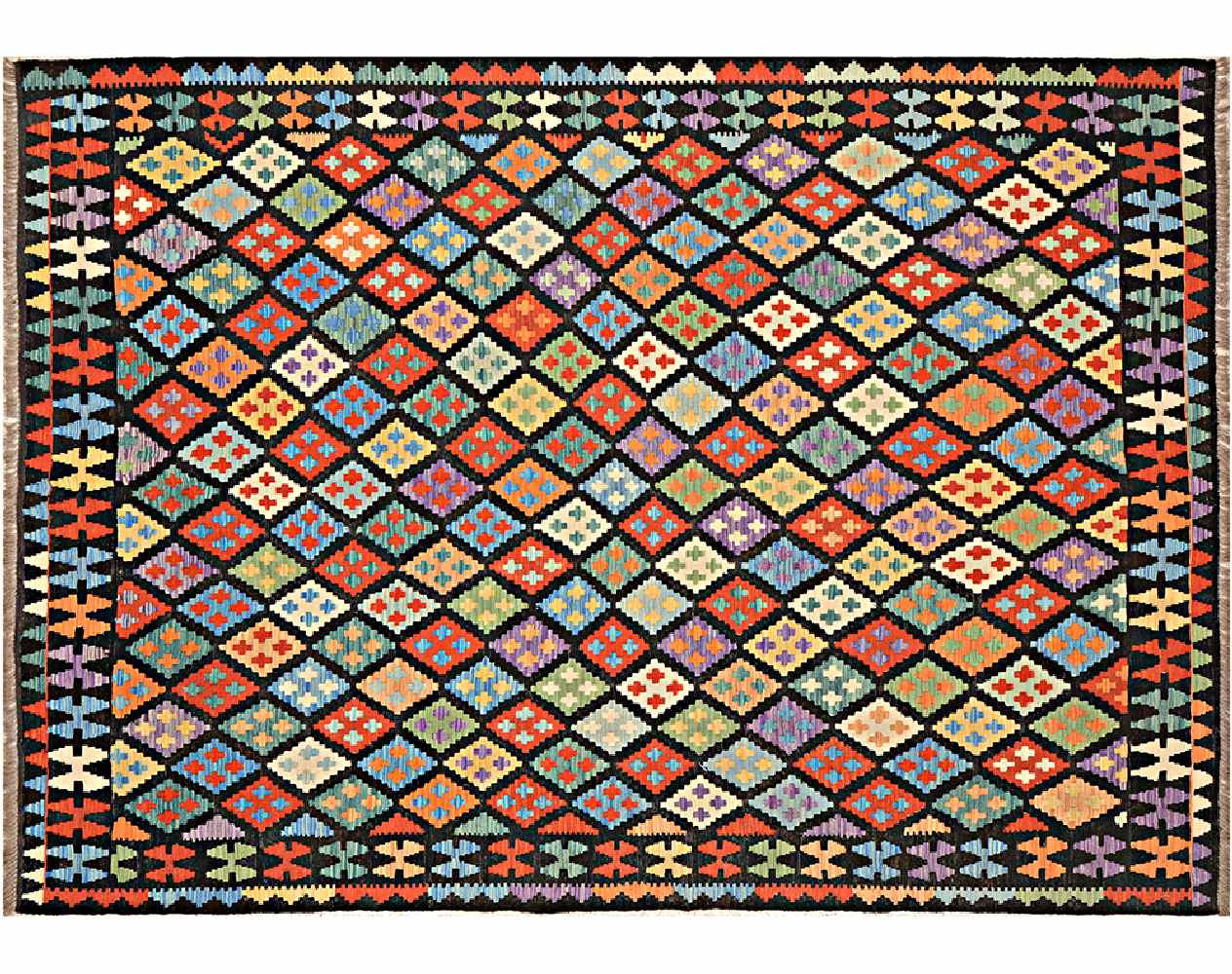 Afghan Maimana Kelim Tapis 200x300 Tissé à la Main