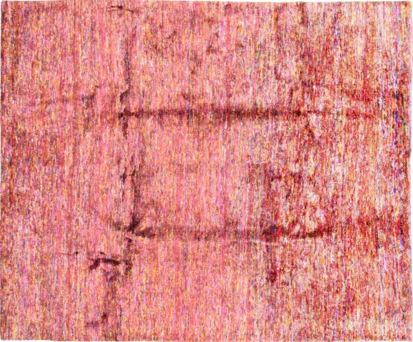 Moderner handgeknüpfter Teppich 250x300 Rot Abstrakt Orientalisch UNIKAT Kurzflor