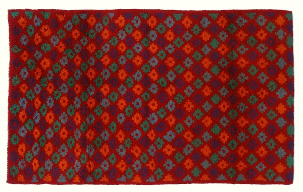 Gabbeh carpet 90x160 hand-knotted red stripes oriental UNIKAT short pile