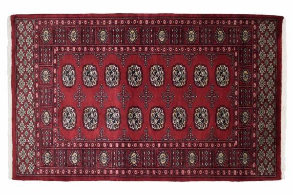 Pakistan Silk Touch 90x150 Handgeknüpft Teppich Rot Orientalisch Kurzflor Orient