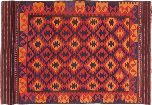 Afghan Kelim Soumakh Ghalmuri Teppich 160x230 Handgewebt Braun Geometrisch Handarbeit