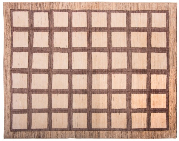 Afghan Modern Chobi Ziegler 200x250 Handgeknüpft Teppich Beige Geometrisch