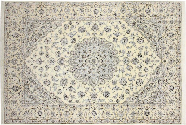 Persian carpet Nain 9LA 250x350 Hand-knotted Beige Medallion Oriental UNIKAT
