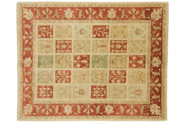 Afghan Chobi Ziegler 150x190 Handgeknüpft Teppich Beige Geometrisch Muster