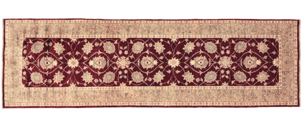 Afghan Chobi Ziegler carpet 90x270 hand-knotted runner red oriental