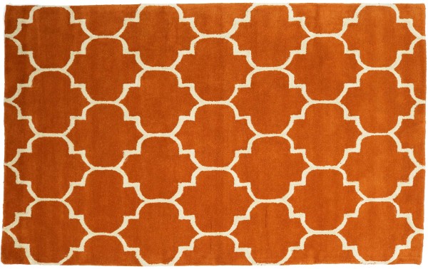 Handmade carpet 100x150 orange ornaments handmade handtuft modern