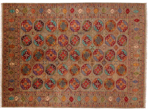 Filpay carpet 300x400 hand-knotted beige geometric oriental UNIKAT short pile