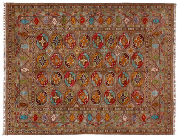 Filpay carpet 270x330 hand-knotted beige geometric oriental UNIKAT short pile