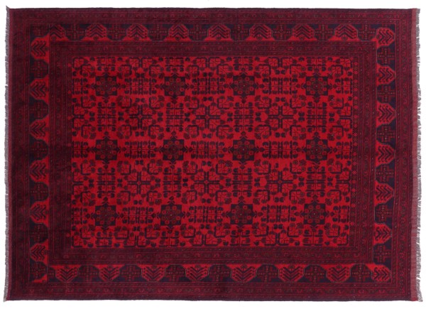 Afghan Teppich Khal Mohammadi 200x300 Handgeknüpft Braun Geometrisch Orientalisch