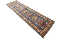 Preview: Afghan Kazak Fein 80x300 Handgeknüpft Orientteppich Läufer Blau Geometrisch Preview: Afghan Kazak Fein 80x300 Handgeknüpft Orientteppich Läufer Blau Geometrisch
