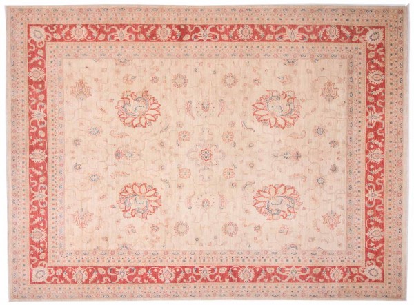 Afghan fine Ferahan Ziegler carpet 250x300 hand-knotted beige floral pattern Orient