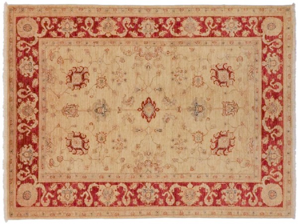 Afghan Chobi Ziegler 160x230 Handgeknüpft Teppich Rot Blumenmuster Kurzflor