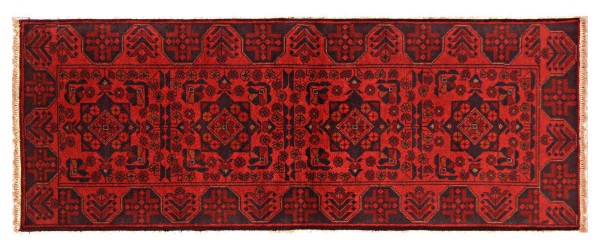 Afghan Khal Mohammadi Rug 70x200 Hand Knotted Runner Brown Geometric Orient