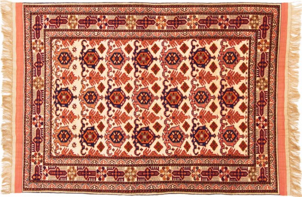 Afghan Mauri Kabul Rug 120x170 Hand Knotted Orange Geometric Pattern Orient