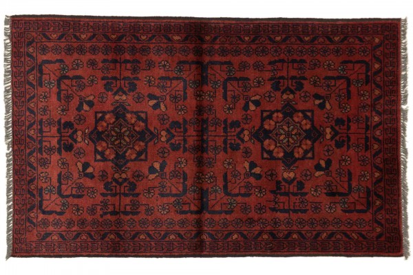 Afghan Khal Mohammadi Rug 60x120 Hand Knotted Red Geometric Pattern Orient
